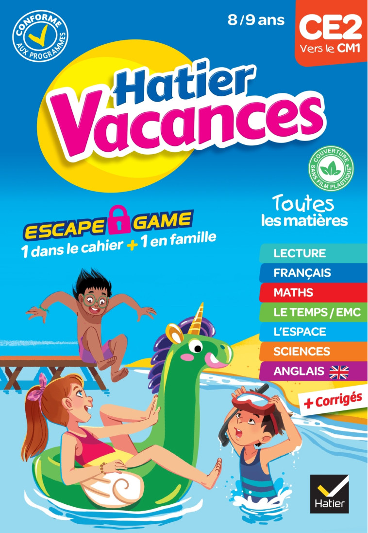 CAHIER DE VACANCES DU CE2 VERS LE CM1 8/9 ANS - CARDRON/LANQUETIN - HATIER