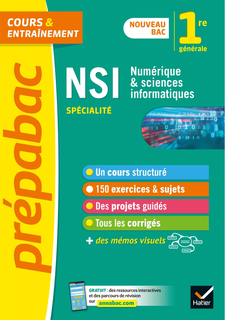 NUMERIQUE ET SCIENCES INFORMATIQUES 1RE SPECIALITE COURS ET ENTRAINEMENT - ADOBET/CONNAN/SIGNAC - HATIER