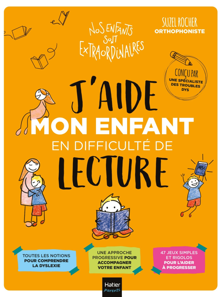 J'AIDE MON ENFANT EN DIFFICULTE DE LECTURE - ROCHER/BERTRAND - HATIER PARENTS