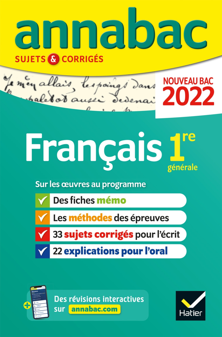 FRANCAIS  1RE GENERALE 2022 - BERNARD/DAUVIN/SPIES - HATIER