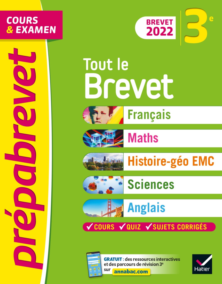 TOUT LE BREVET 3E BREVET 2022 COURS ET EXAMEN - BUREAU/RATTIER/HOOP - HATIER