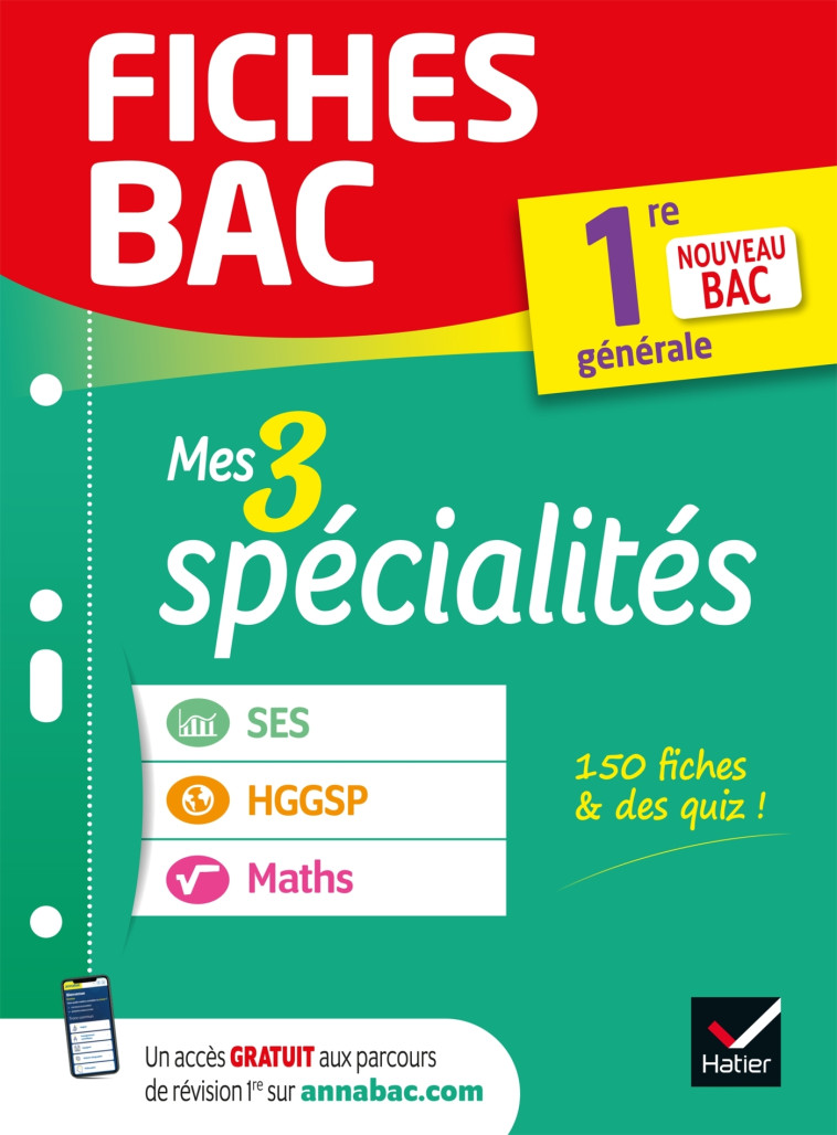 MES 3 SPECIALITES 1RE GENERALE MATHS SES HGGSP BAC 2022 - XXX - HATIER