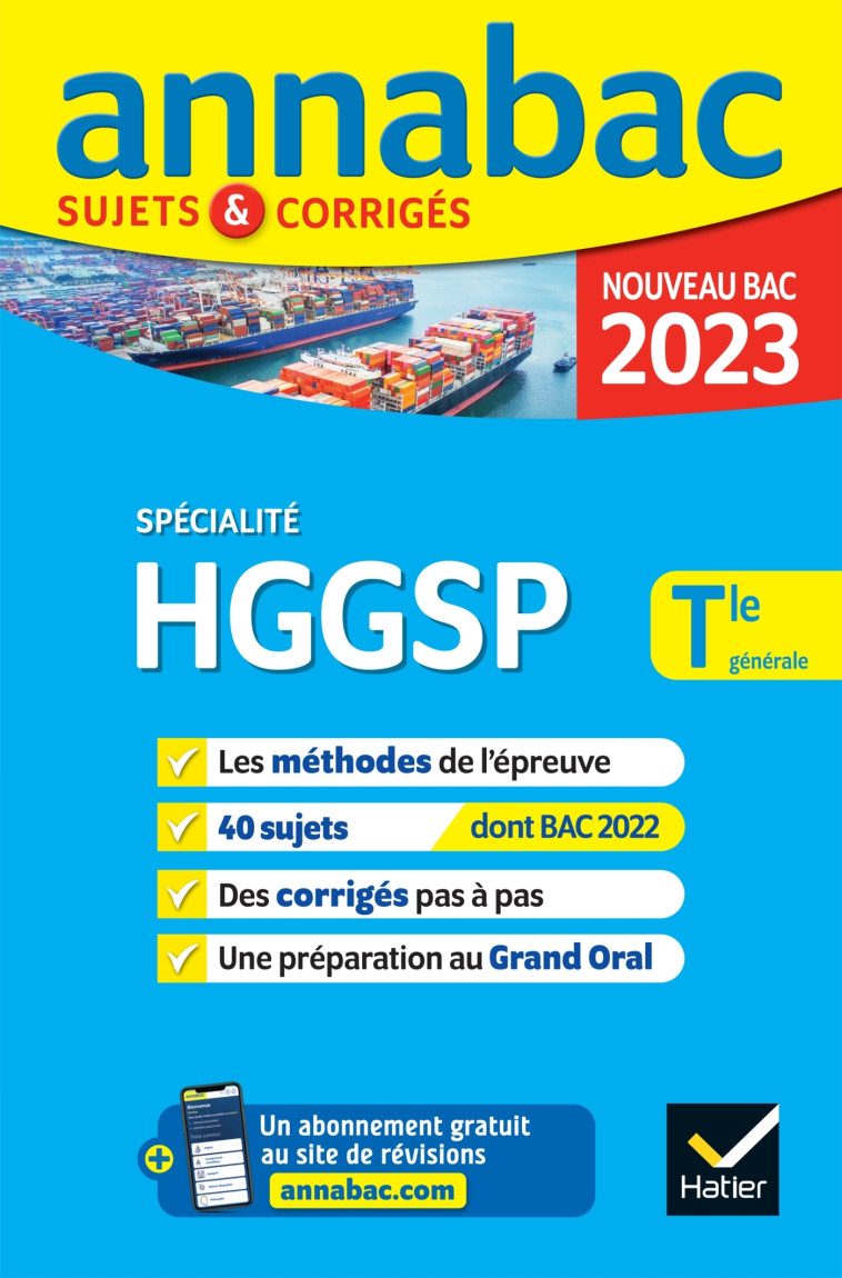 SPECIALITE HGGSP TLE GENERALE ANNALES 2023 - XXX - HATIER