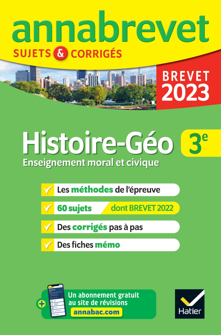 HISTOIRE-GEOGRAPHIE EMC BREVET ANNALES 2023 - CLAVEL/LECAILLON - HATIER