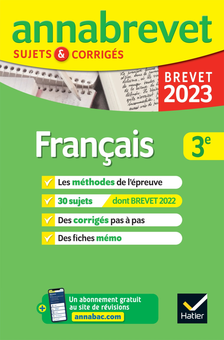 FRANCAIS BREVET ANNALES 2023 - FORMOND/TAQUECHEL - HATIER