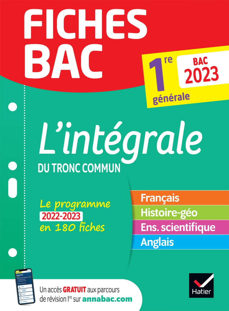 L'INTEGRALE DU TRONC COMMUN FICHES DETACHABLES 1RE BAC 2023 - XXX - HATIER