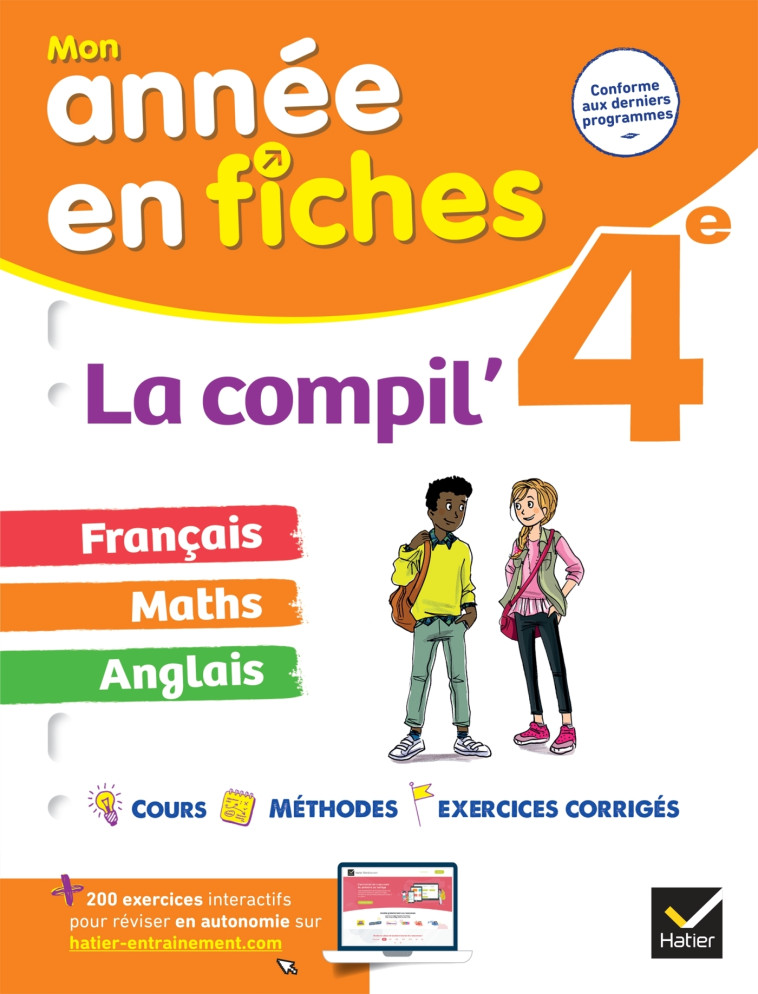 FRANCAIS, MATHS ET ANGLAIS FICHES DE REVISION LA COMPIL' 4E - XXX - HATIER