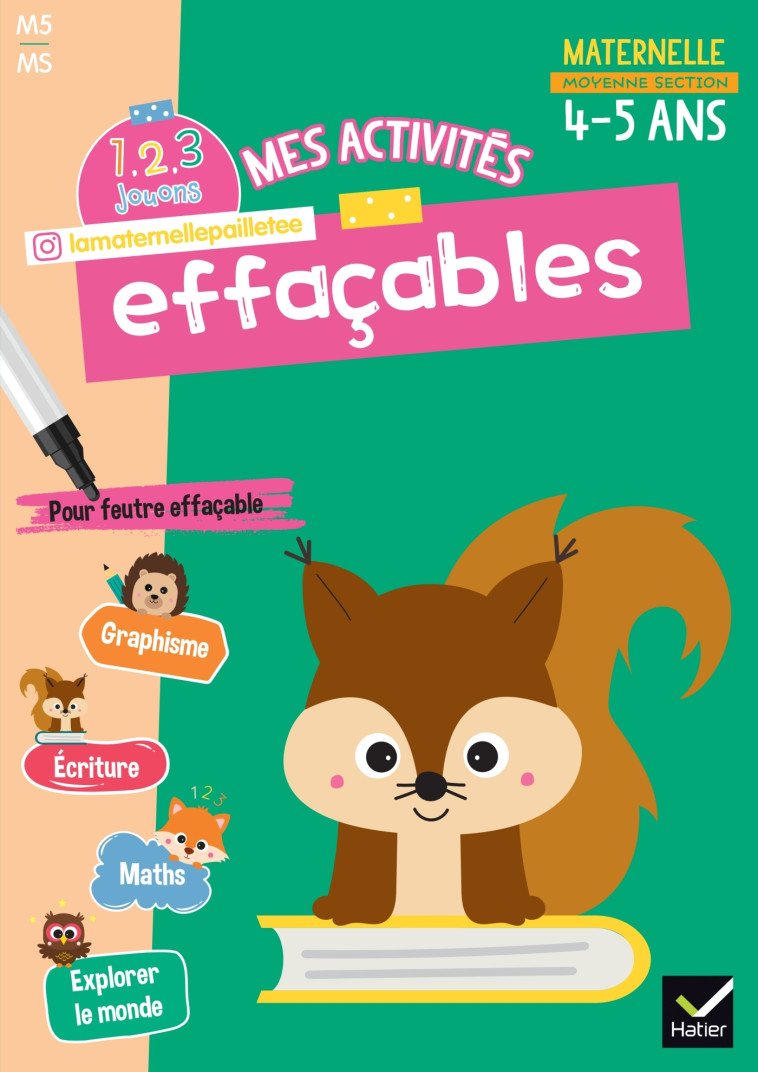 MES ACTIVITES EFFACABLES MOYENNE SECTION - 1, 2, 3 JOUONS ! - WAELES/HEILLETTE - HATIER