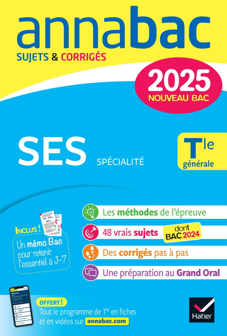 ANNABAC 2025 SES TLE GENERALE - BACHELERIE-MARTEAU - HATIER