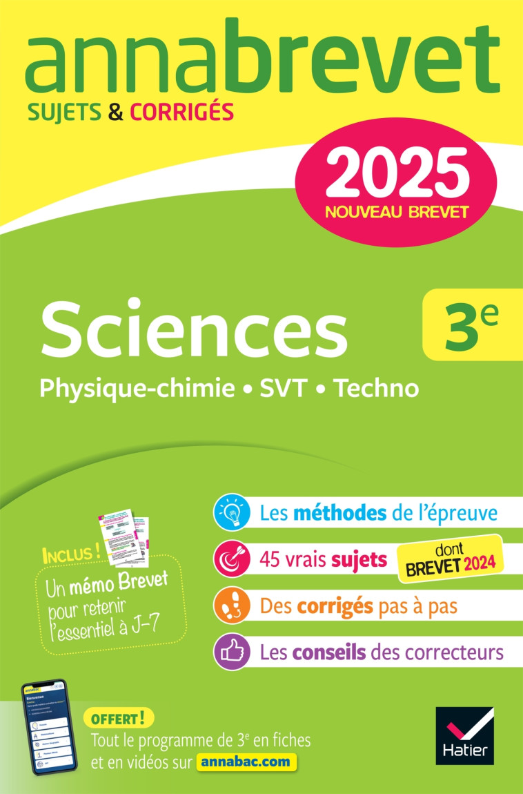 ANNABREVET 2025 SCIENCES 3E - JEANNIN/MADANI - HATIER