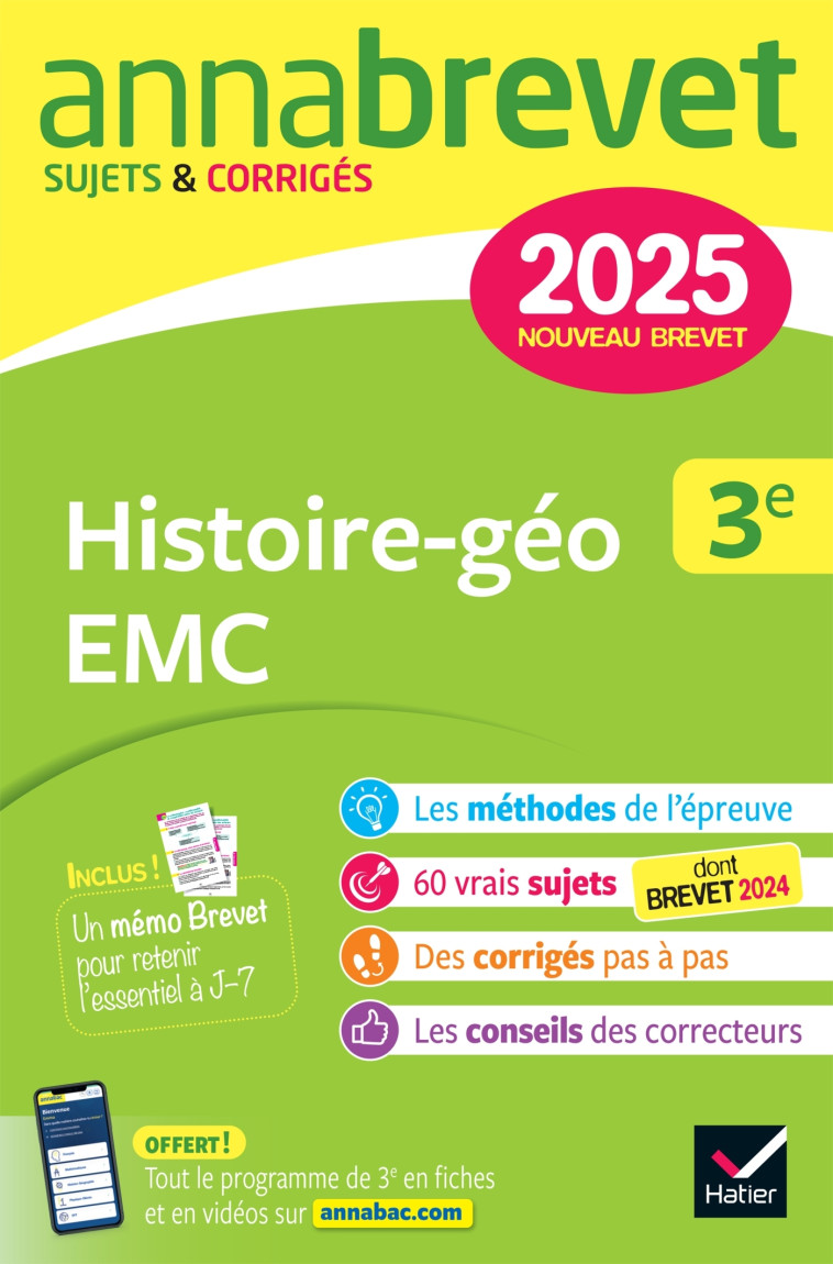 ANNABREVET 2025 HISTOIRE-GEOGRAPHIE EMC 3E - CLAVEL/LECAILLON - HATIER