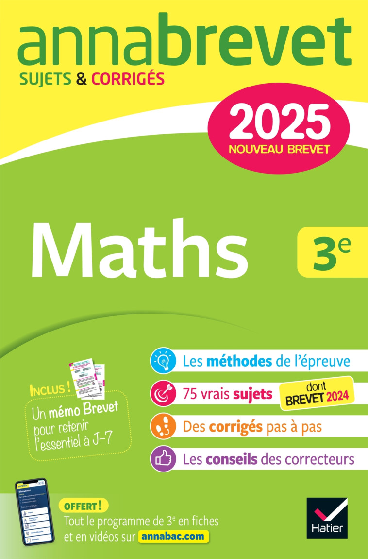 ANNABREVET 2025 MATHS 3E - DEMEILLERS/BOUDIER - HATIER