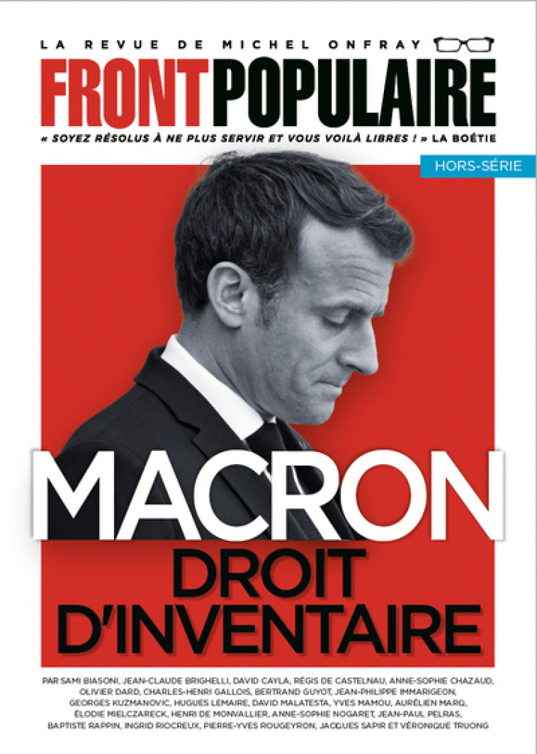 FRONT POPULAIRE - HORS-SERIE - MACRON, DROIT D'INVENTAIRE - ONFRAY MICHEL - DU PLENITRE