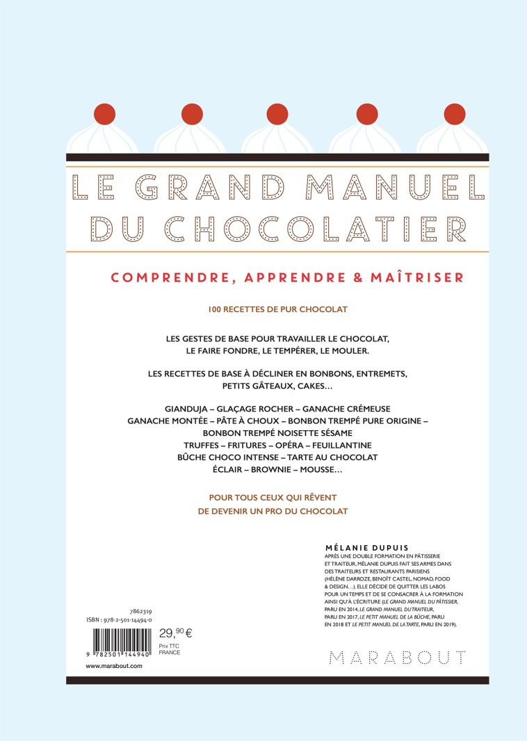 LE GRAND MANUEL DU CHOCOLATIER - DUPUIS MELANIE - MARABOUT