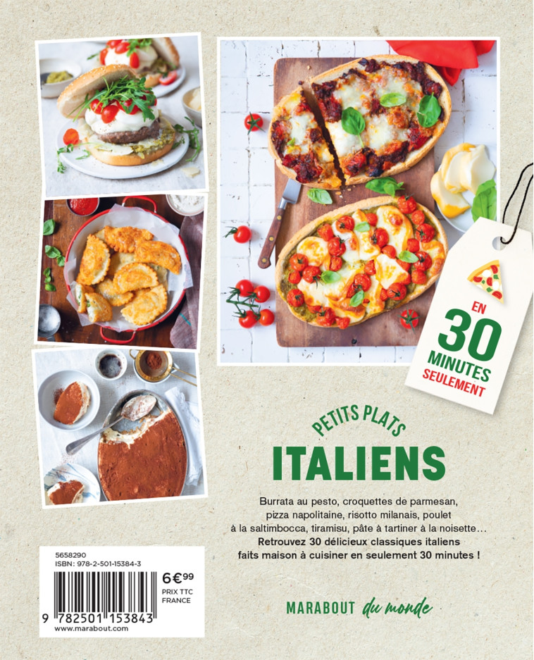 PETITS PLATS ITALIENS EN 30 MINUTES - 30 RE CETTES A PREPARER PLUS VITE QU'UNE LIVRAISO - MARINETTE GUILLAUME - MARABOUT