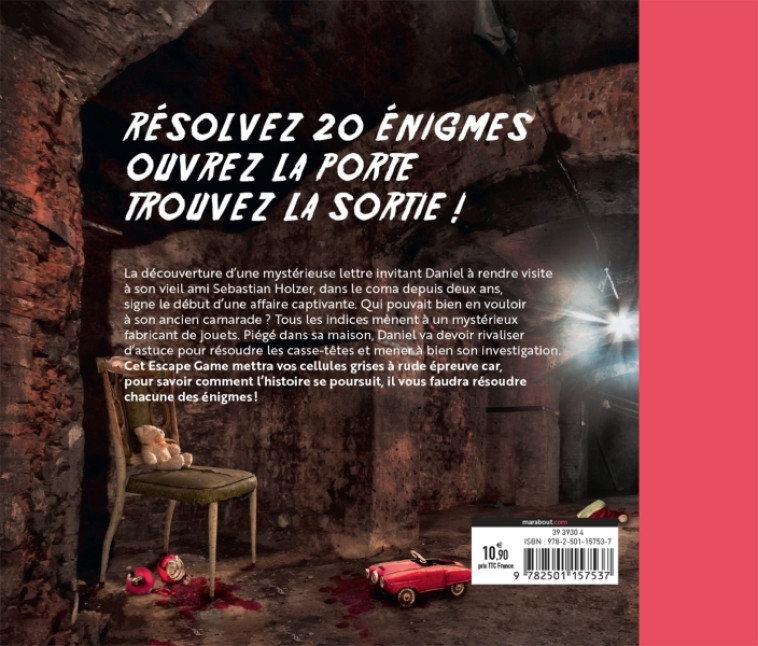 LIVRE ESCAPE GAME - LE FABRICANT DE JOUET - XXX - MARABOUT