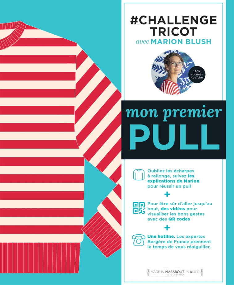 CHALLENGE TRICOT : MON PREMIER PULL - BLUSH MARION - MARABOUT