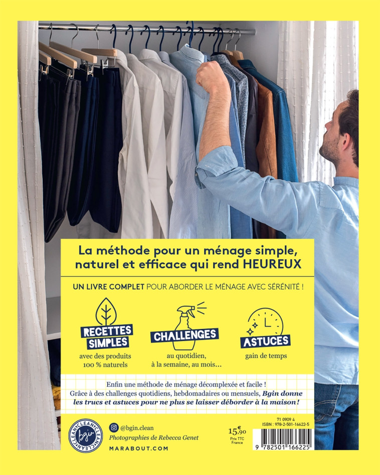 MENAGE & VOUS ! LE PROGRAMME MOTIVANT POUR UN MENAGE SIMPLE, EFFICACE ET NATUREL, PAR BGIN CLEAN - GINESTY/BGIN CLEAN - MARABOUT