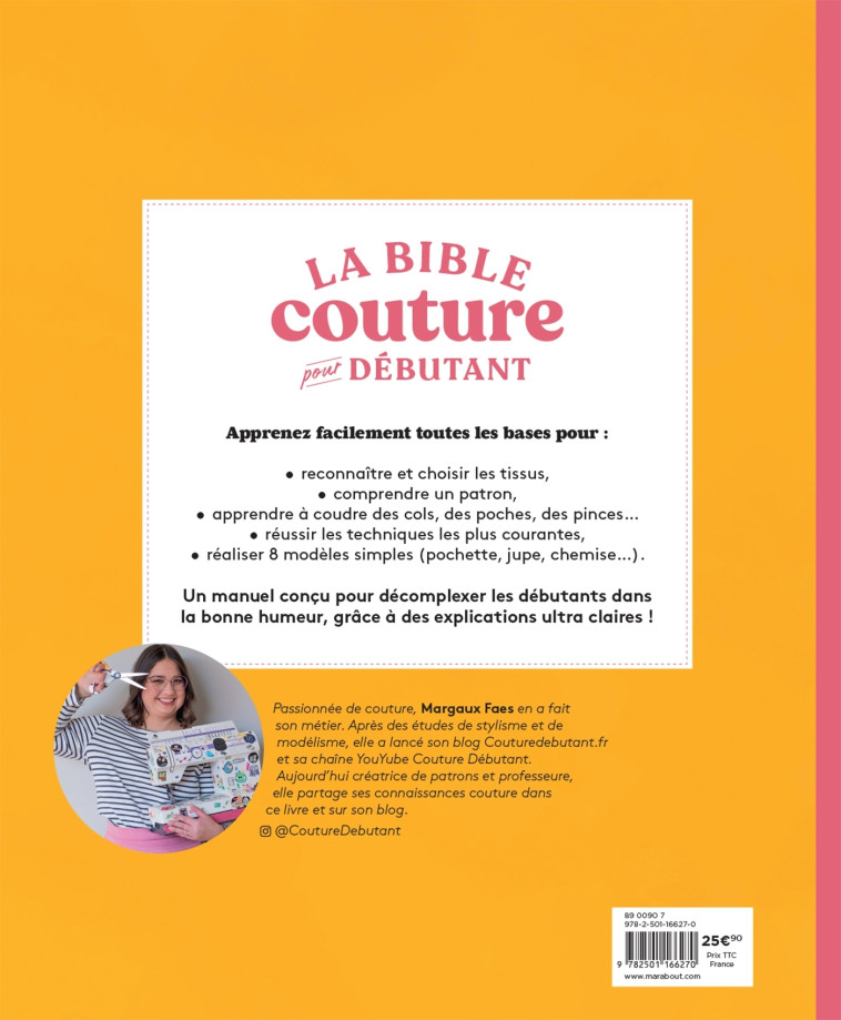 LA BIBLE  COUTURE POUR DEBUTANT - FAES MARGAUX - MARABOUT