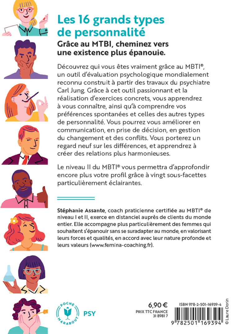 LES 16 GRANDS TYPES DE PERSONNALITE - UTILISER LE MODELE MBTI  POUR REVELER LE MEILLEUR DE SOI-MEME - ASSANTE STEPHANIE - MARABOUT