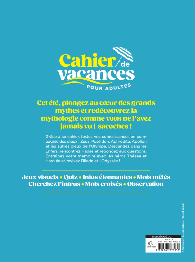 LE CAHIER DE VACANCES POUR ADULTES - MYTHOLOGIE - XXX - MARABOUT