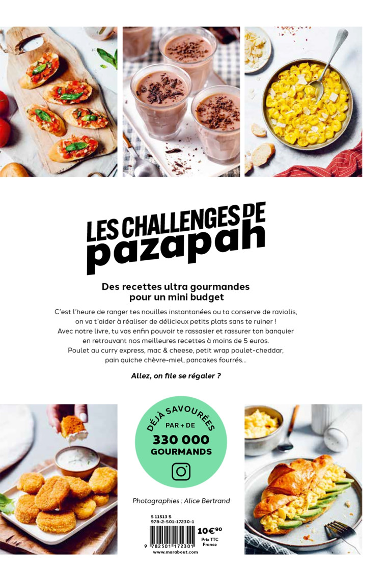 CHALLENGE EN CUISINE AVEC  PAZAPAH - 30 RECETTES ETUDIANTS A MOINS DE 5? - PAZAPAH - MARABOUT