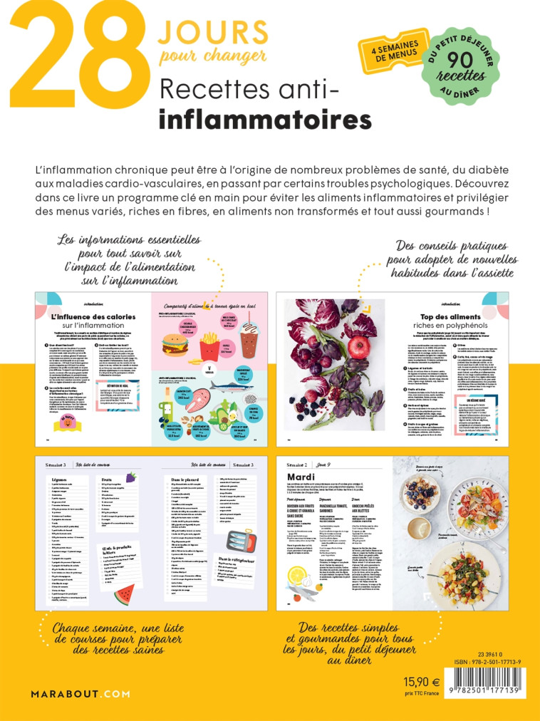 28 JOURS POUR CHANGER - RECETTES ANTI-INFLAMMATOIRES - COLLECTIF - MARABOUT