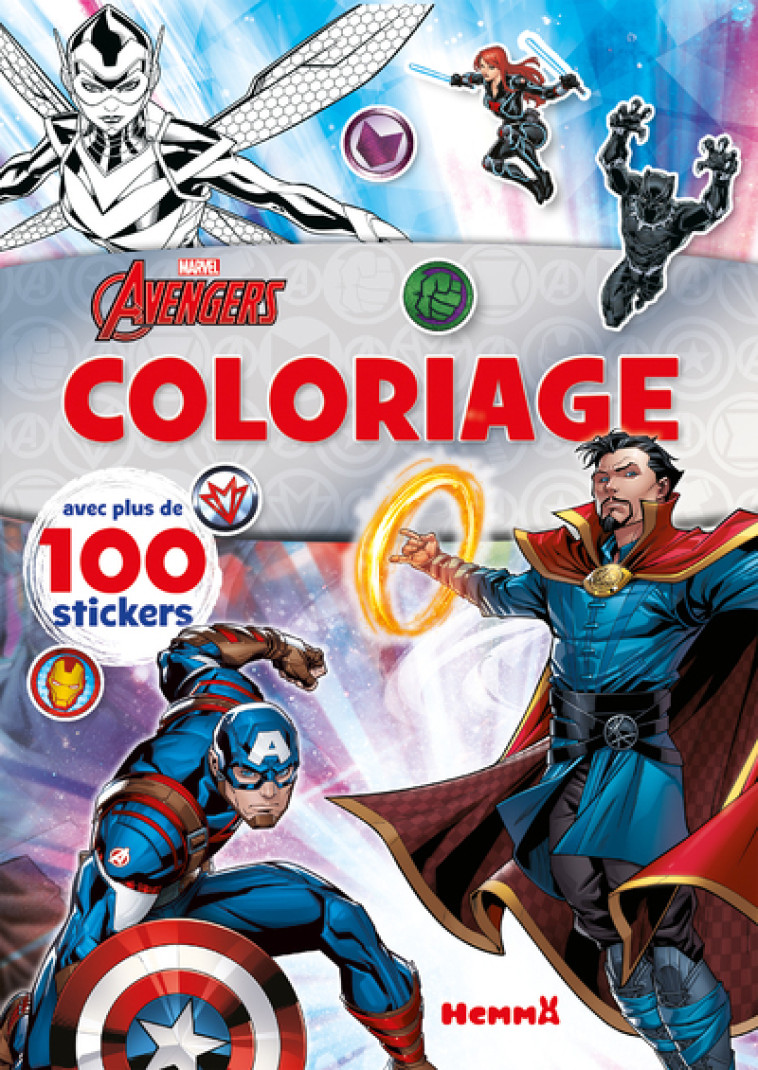 MARVEL AVENGERS - COLORIAGE AVEC PLUS DE 100 STICKERS (CAPTAIN AMERICA ET DR STRANGE) - COLLECTIF - HEMMA