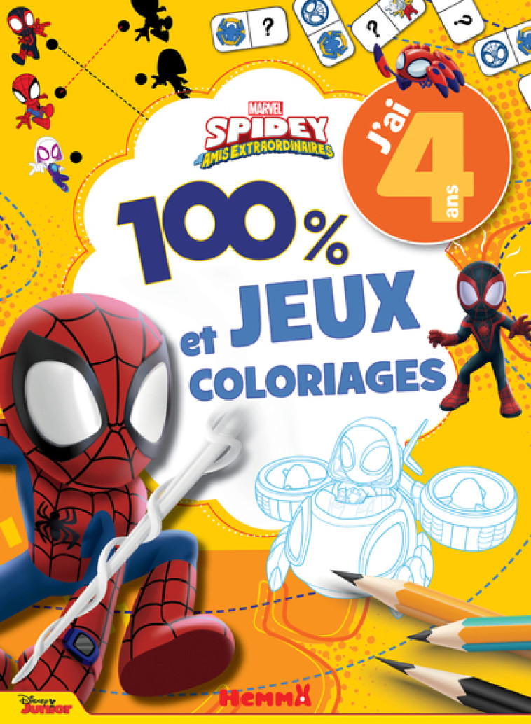 SPIDEY 100% JEUX ET COLORIAGES 4 ANS - COLLECTIF - HEMMA