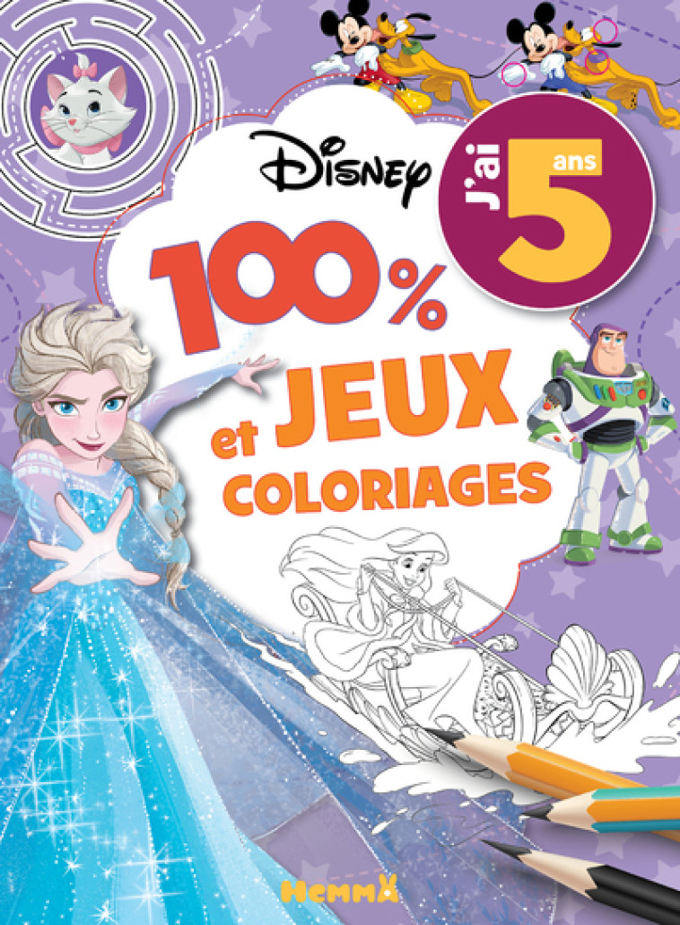 DISNEY - 100% JEUX ET COLORIAGES 5 ANS - COLLECTIF - HEMMA