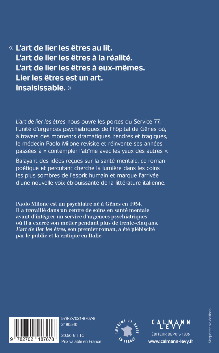 L'ART DE LIER LES ETRES - MILONE PAOLO - CALMANN-LEVY