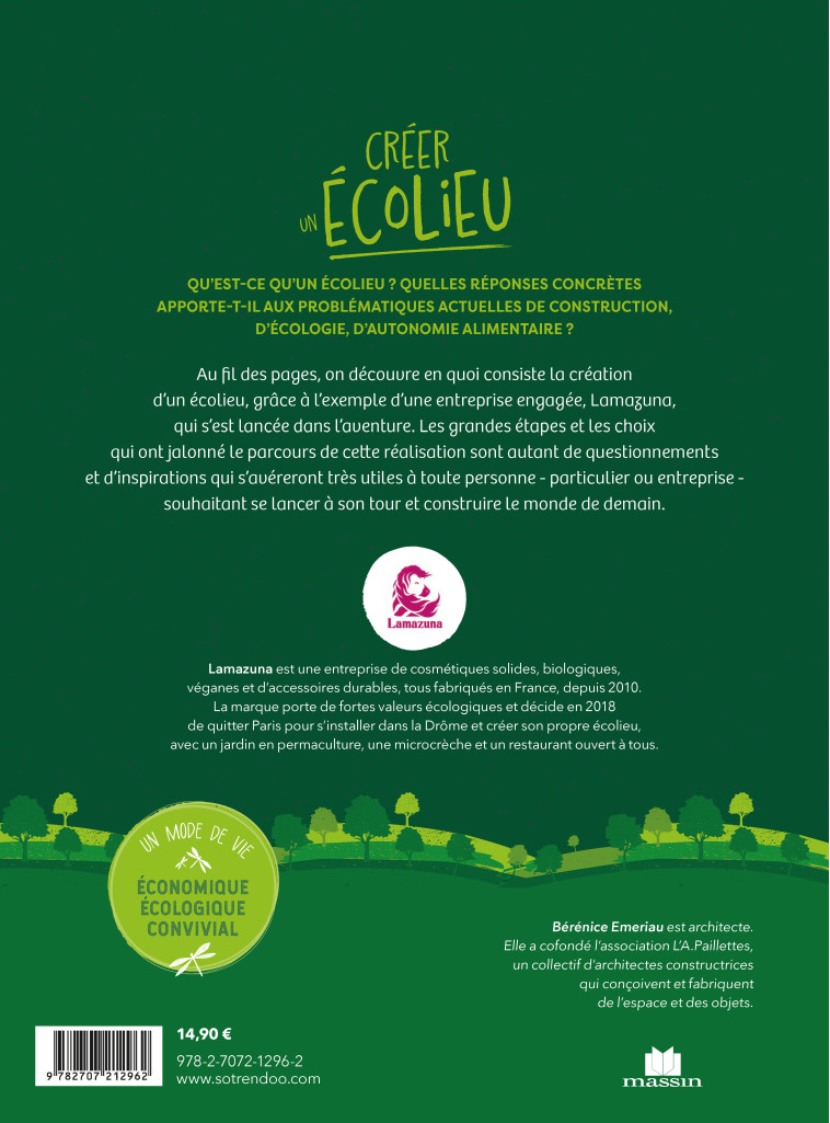 CREER UN ECOLIEU - BERENICE EMERIAU - CHARLES MASSIN