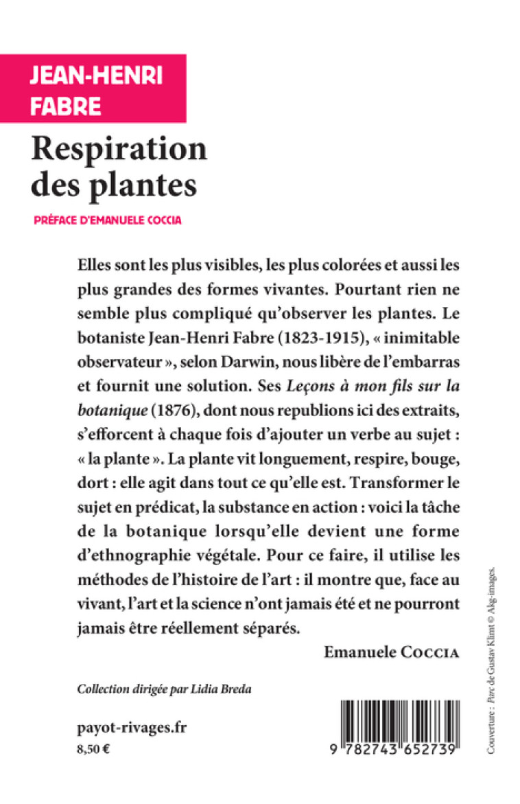 RESPIRATION DES PLANTES - FABRE/COCCIA - RIVAGES