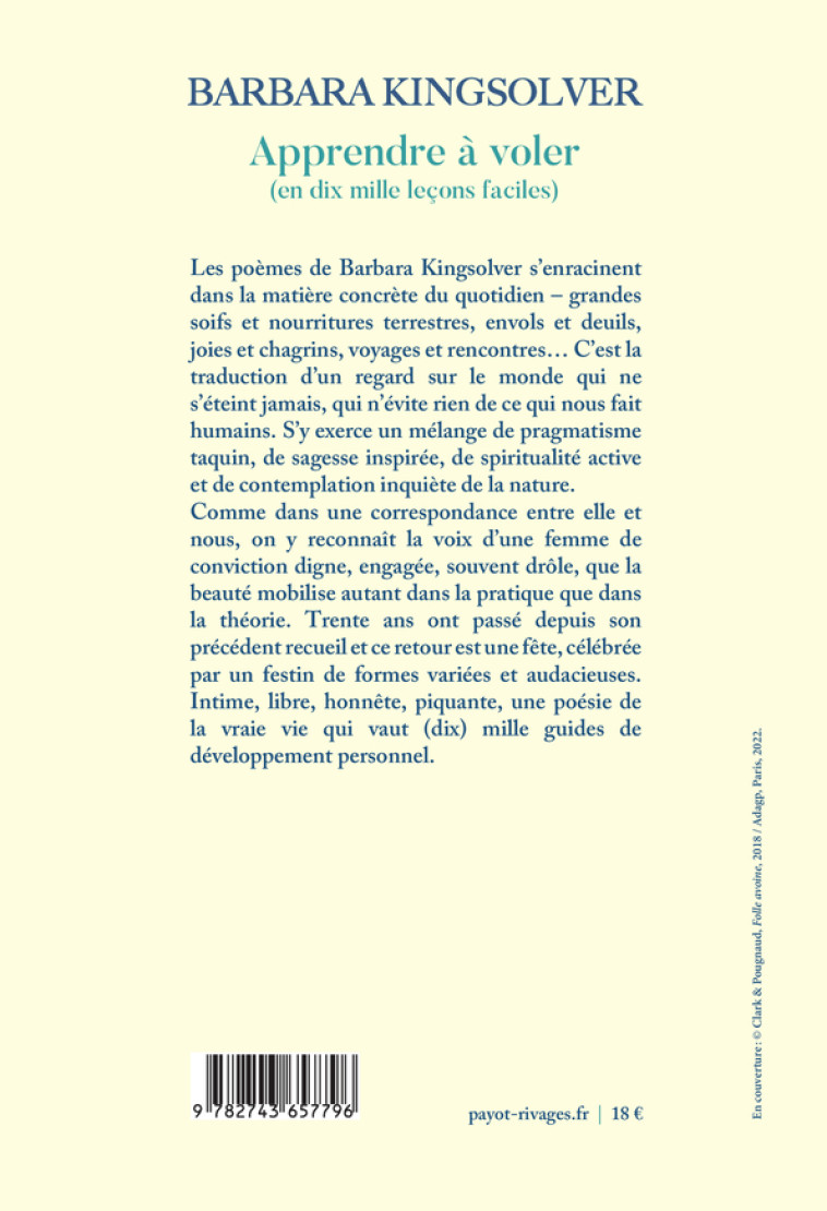 APPRENDRE A VOLER - (EN 10000 LECONS FACILES) - KINGSOLVER BARBARA - RIVAGES