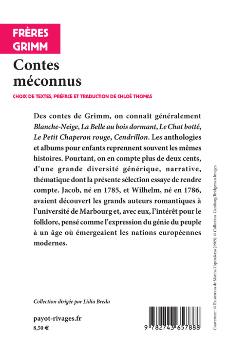 CONTES MECONNUS - GRIMM/THOMAS - RIVAGES