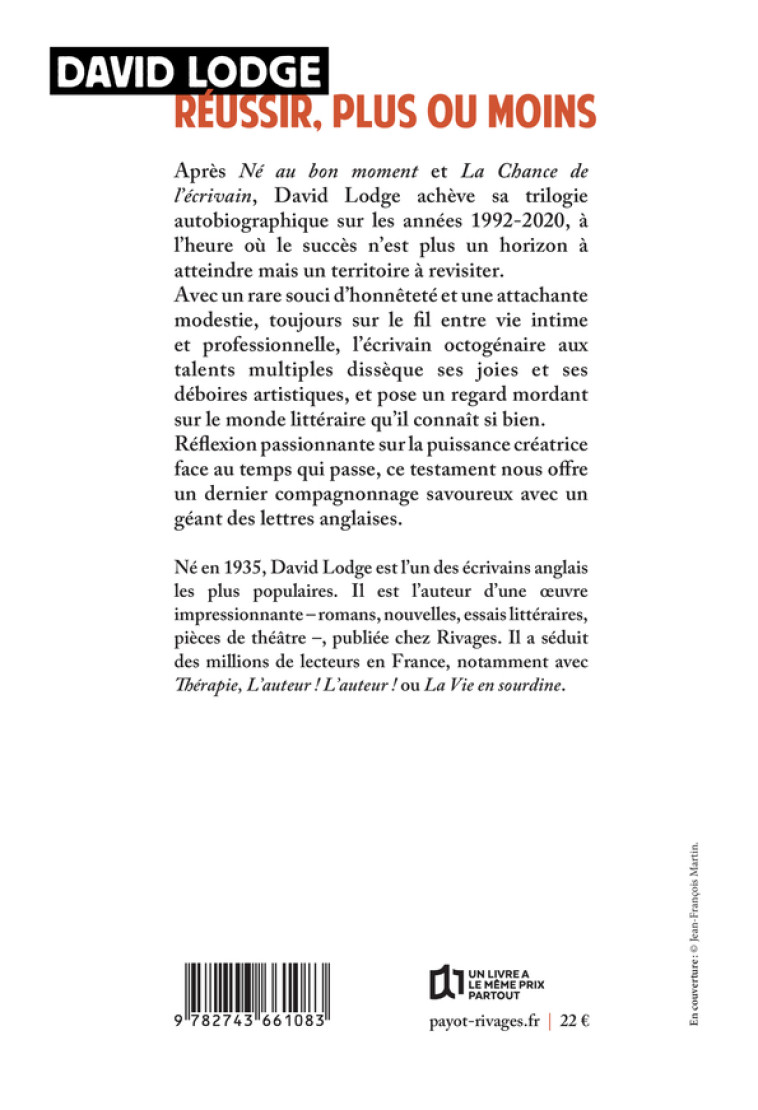 REUSSIR, PLUS OU MOINS - LODGE DAVID - RIVAGES