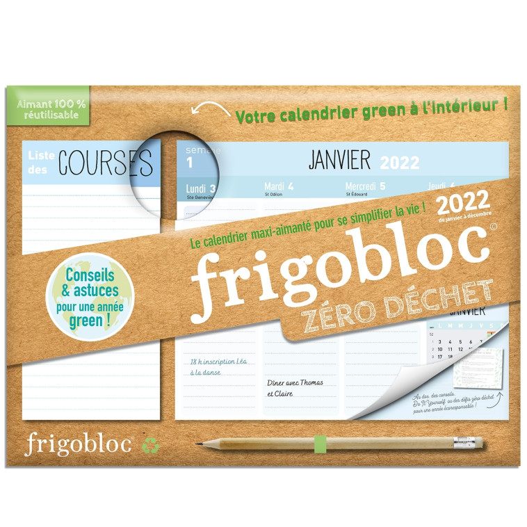 MINI FRIGOBLOC HEBDOMADAIRE 2022 ZERO DECHE T - 12 MOIS - (DE JANV. A DEC. 2022) - XXX - PLAY BAC