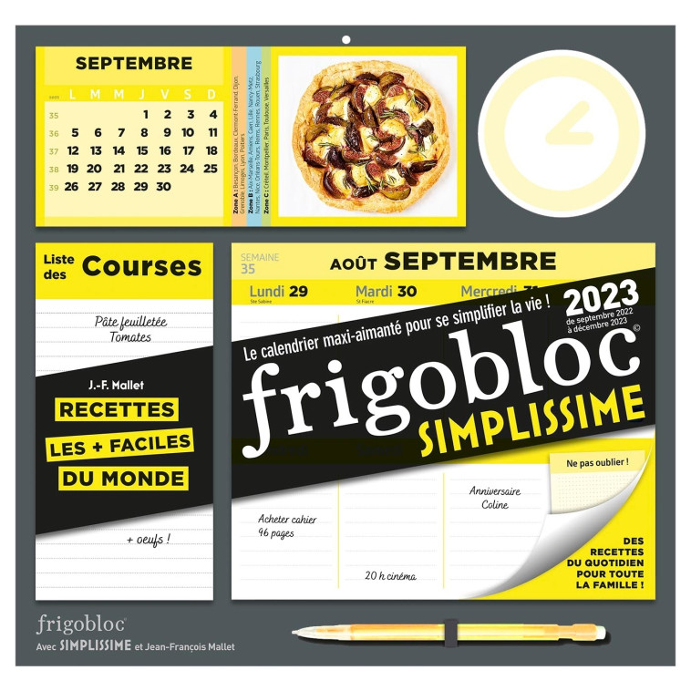 FRIGOBLOC HEBDOMADAIRE SIMPLISSIME 2023 - 16 MOIS - (DE SEPT. 2022 A DEC. 2023) - MALLET JEAN-FRANCOIS - PLAY BAC