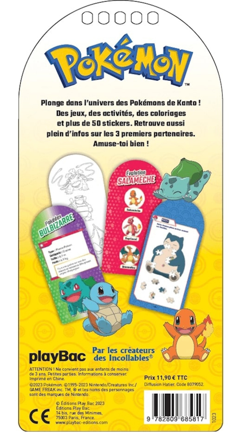 POKEMON MON CARNET CREATIF SALAMECHE, CARAPUCE ET BULBIZARRE - COLLECTIF - PLAY BAC