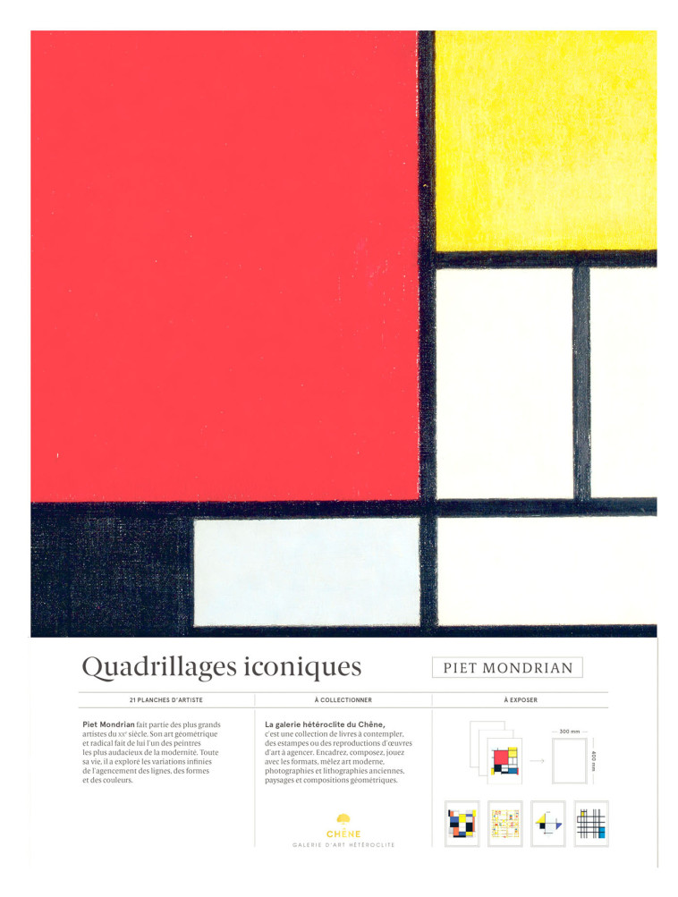 PIET MONDRIAN - QUADRILLAGES ICONIQUES - 21 REPRODUCTIONS D'ART A COLLECTIONNER ET A E - XXX - LE CHENE