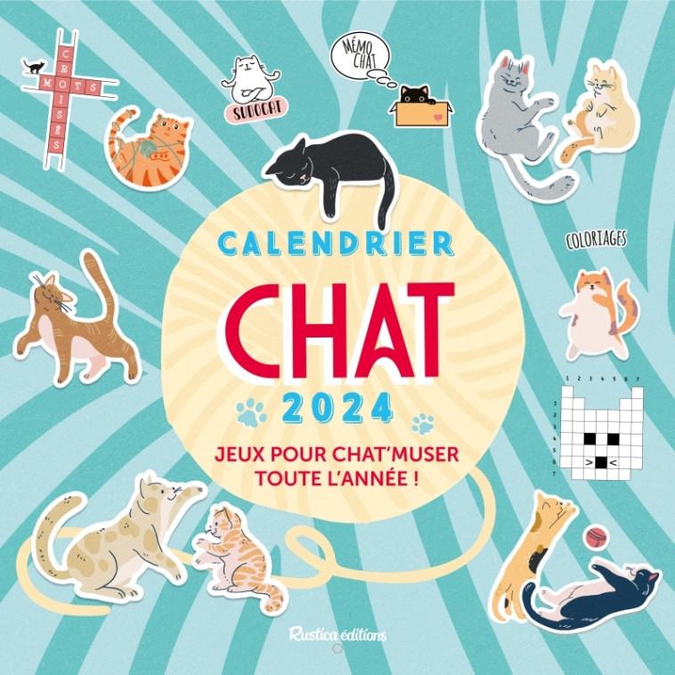 CALENDRIER MURAL JEUX CHATS 2024 - CAUDAL/MASSON - RUSTICA