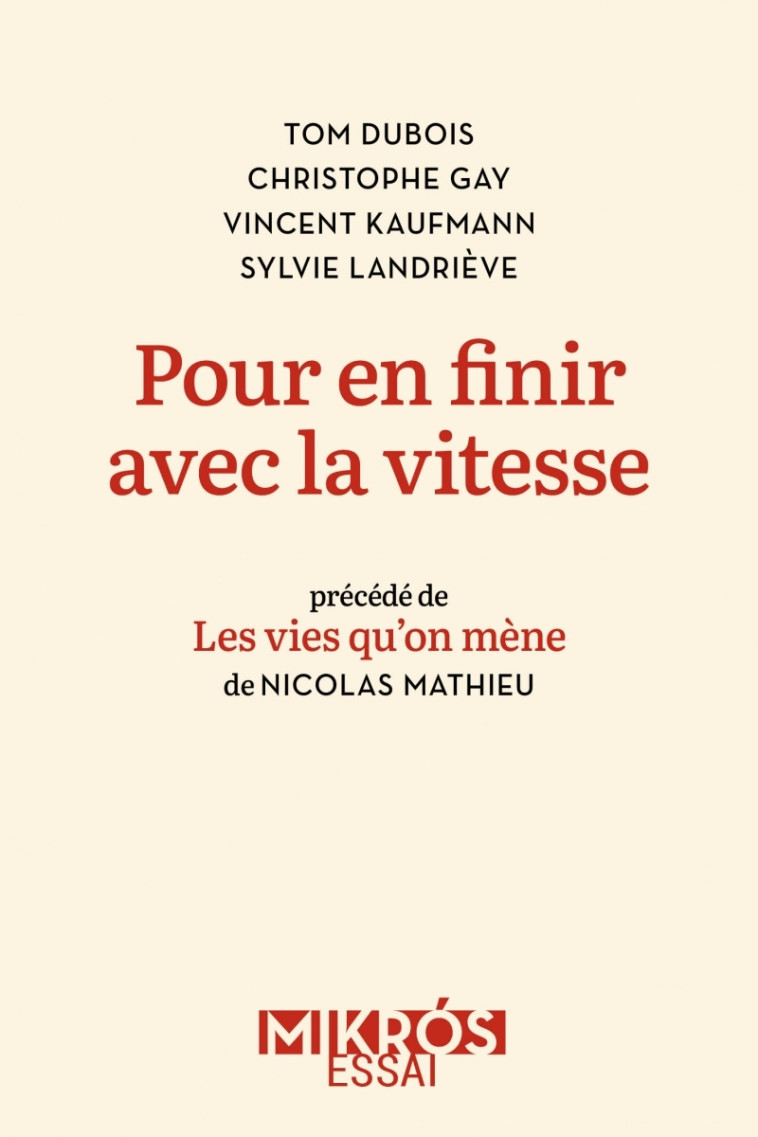 POUR EN FINIR AVEC LA VITESSE - DUBOIS/GAY/KAUFMANN - DE L AUBE