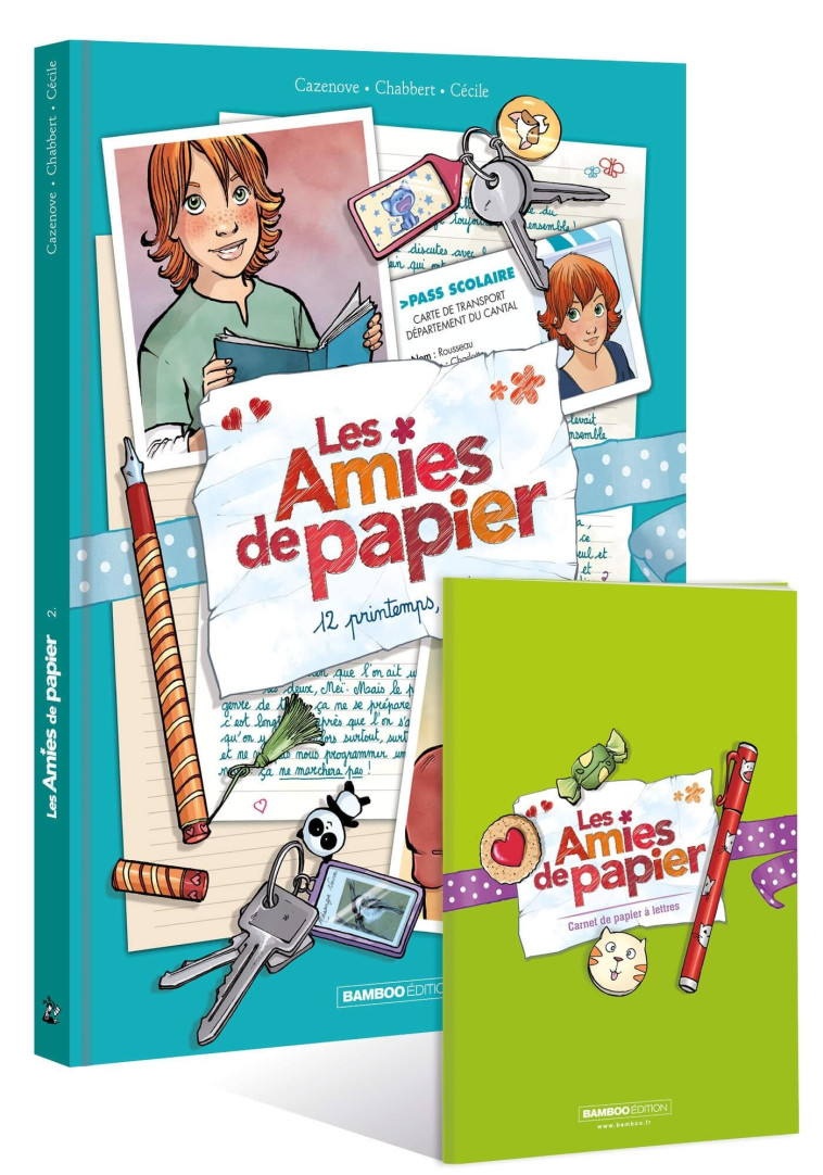 LES AMIES DE PAPIER - TOME 02 + SET PAPETER IE - 12 PRINTEMPS, 2 ETES - CAZENOVE/CHABBERT - BAMBOO