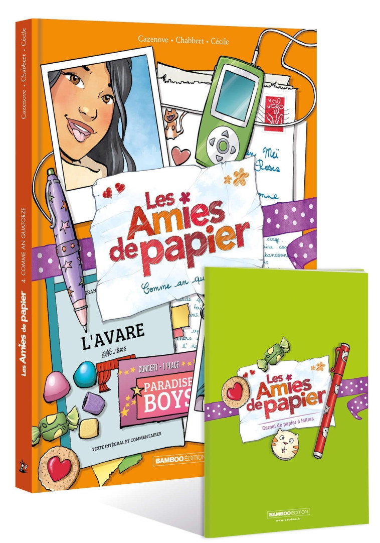 LES AMIES DE PAPIER - T04 + SET PAPETERIE - CAZENOVE/CHABBERT - BAMBOO