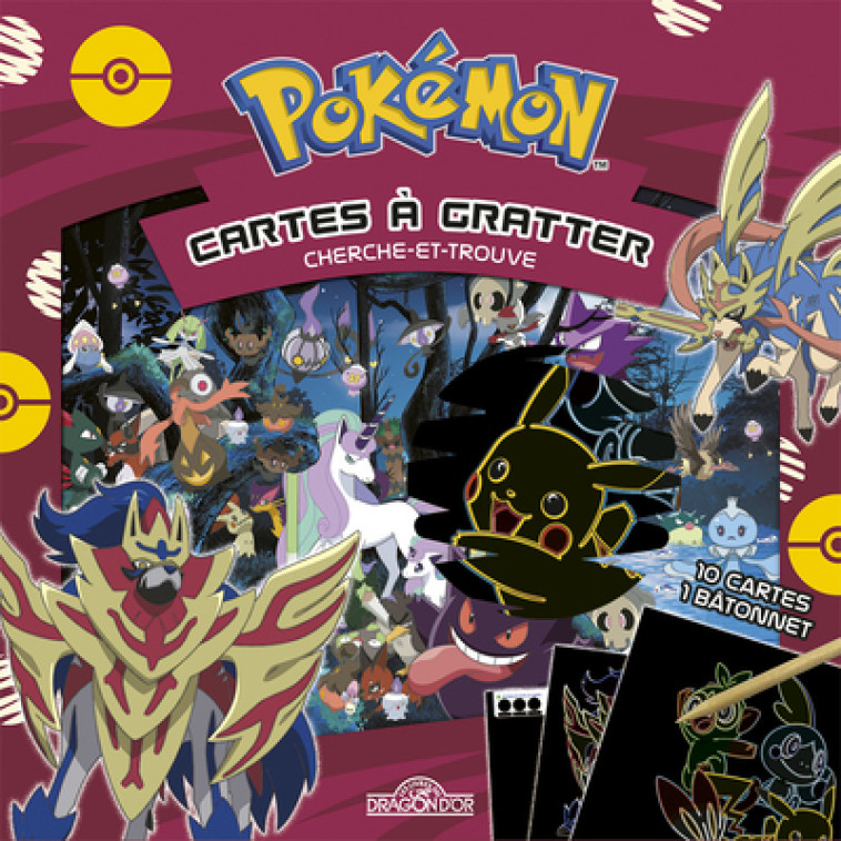 POKEMON MES CARTES A GRATTER CHERCHE-ET-TROUVE LES POKEMON LEGENDAIRES DE GALAR - THE POKEMON COMPANY - DRAGON D OR