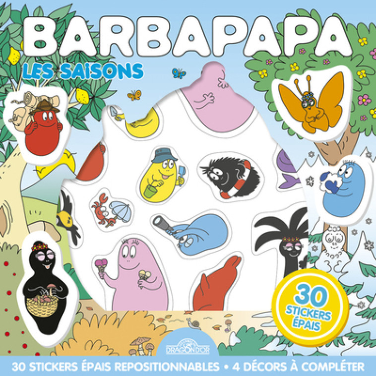 BARBAPAPA POCHETTE DE STICKERS REPOSITIONNABLES LES SAISONS - TAYLOR A E T. - DRAGON D OR