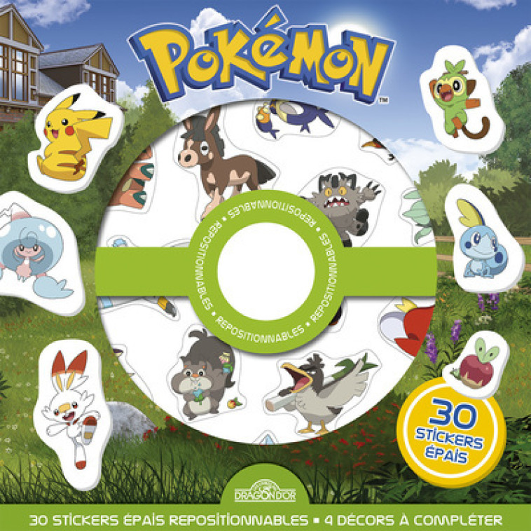 POCHETTE DE STICKERS REPOSITIONNABLES POKEMON - THE POKEMON COMPANY - DRAGON D OR