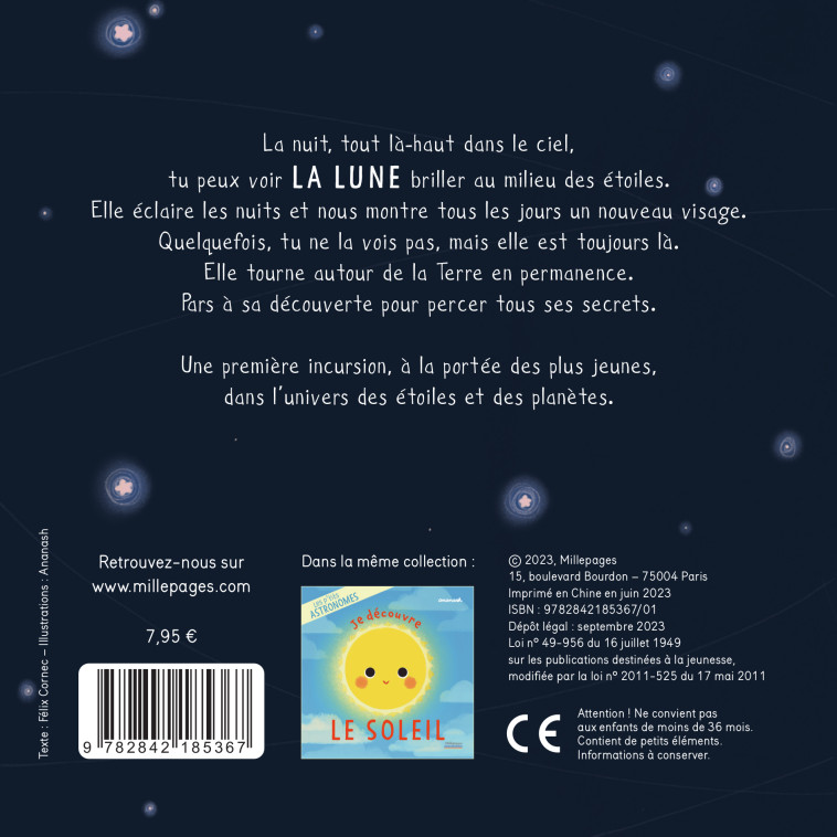 LES P'TITS ASTRONOMES : JE DECOUVRE LA LUNE - ANANASH - MILLEPAGES