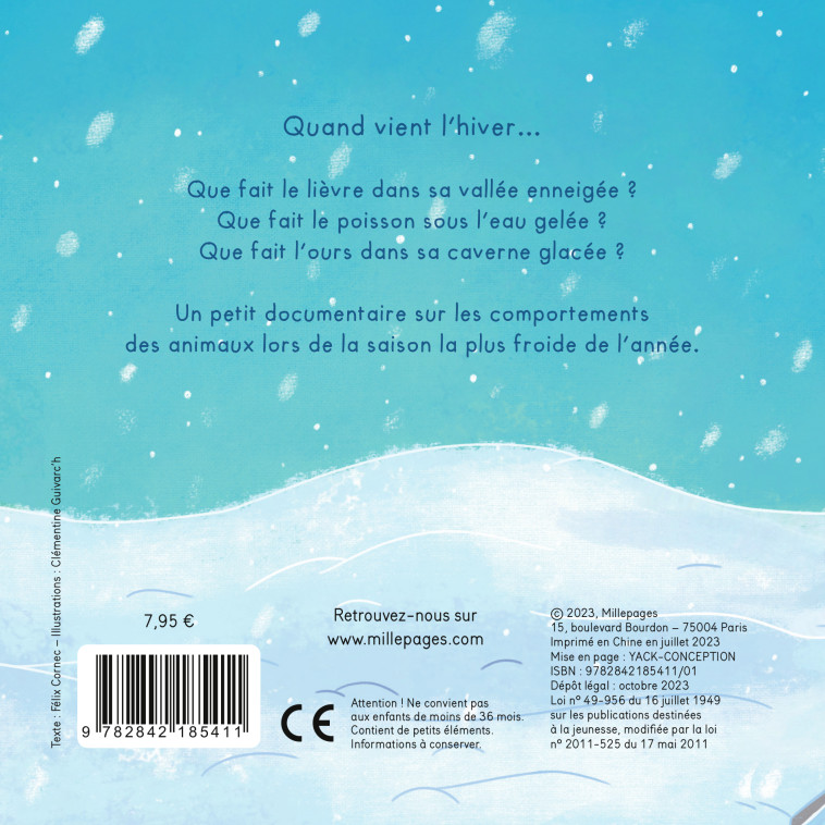 QUAND VIENT L'HIVER  - QUE FONT LES ANIMAUX ? - GUIVARC'H - MILLEPAGES