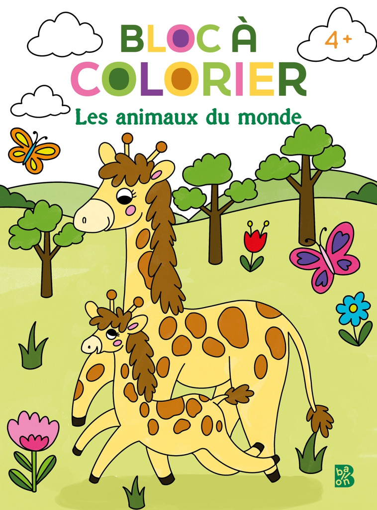 BLOC A COLORIER  - LES ANIMAUX DU MONDE - XXX - BALLON